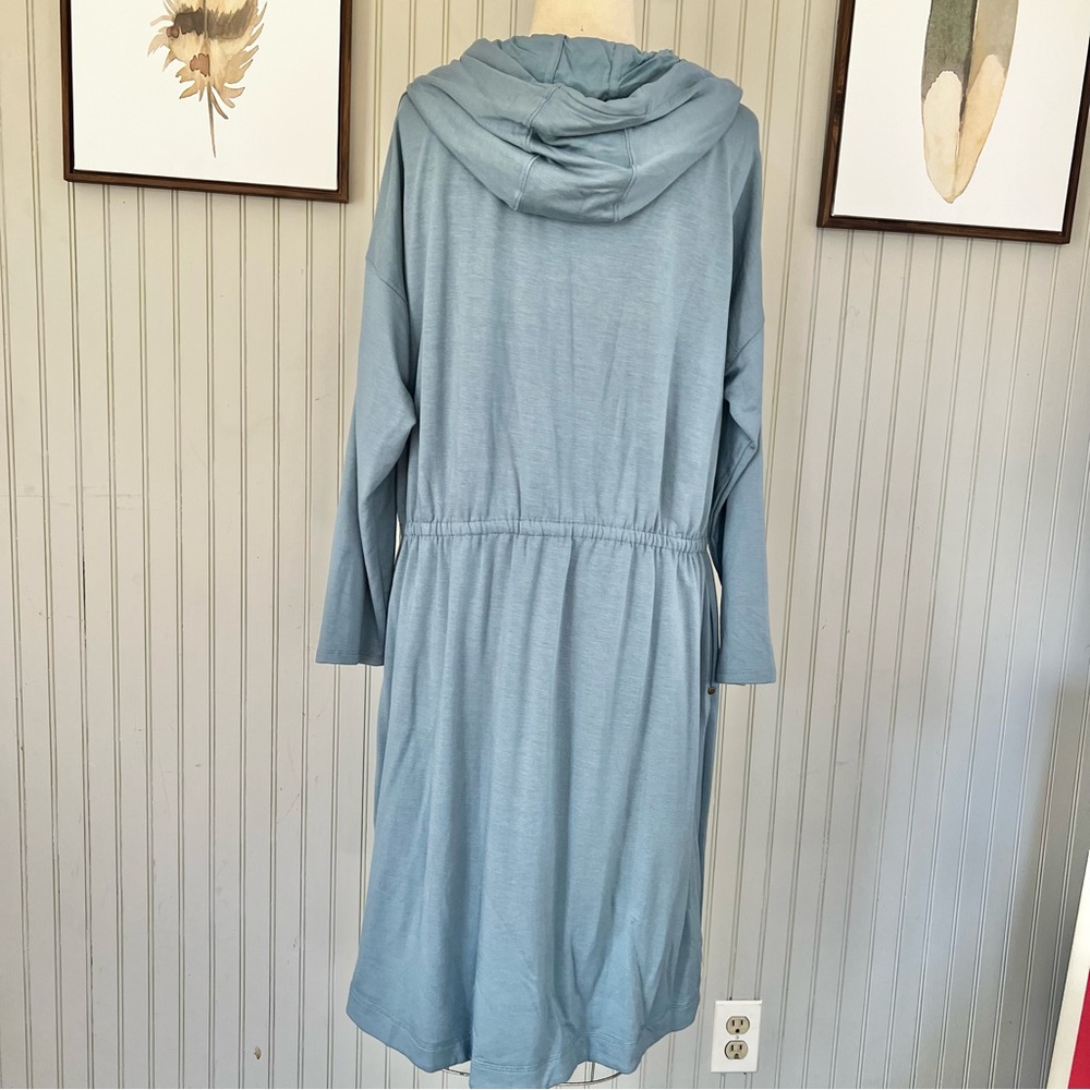 Soft Surroundings Spring Blue Shirt Dress with a gathered waist Size 1X - Picture 6 of 10